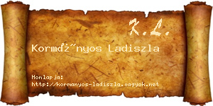 Kormányos Ladiszla névjegykártya